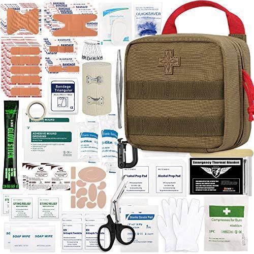 Everlit 180 Pieces Tactical First Aid Kit IFAK Molle EMT Pouch Outdoor Camping Emergency Kits for fo | Amazon (US)