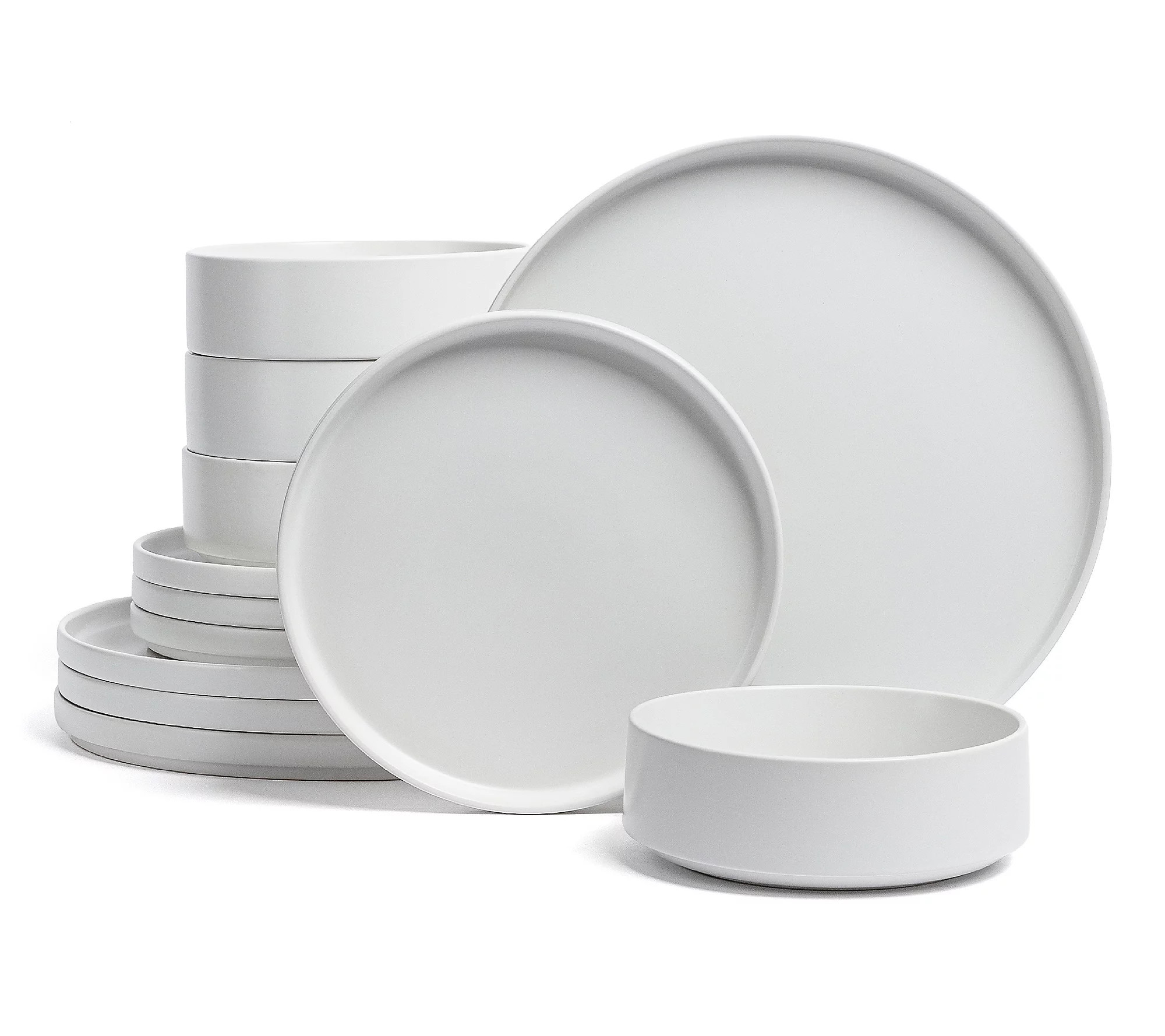 over&back Stackable 12-Piece Semi-Matte Stonewa re Dinnerware | QVC