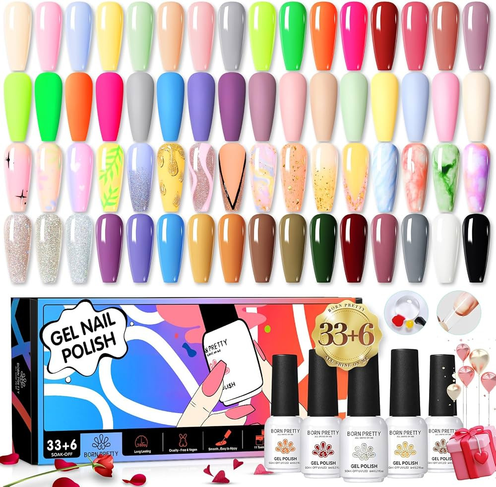 Born Pretty Gel Nail Polish Set Spring Summer Gel Polish Neon Pastel Sweet Candy Macron Color Gel... | Amazon (US)