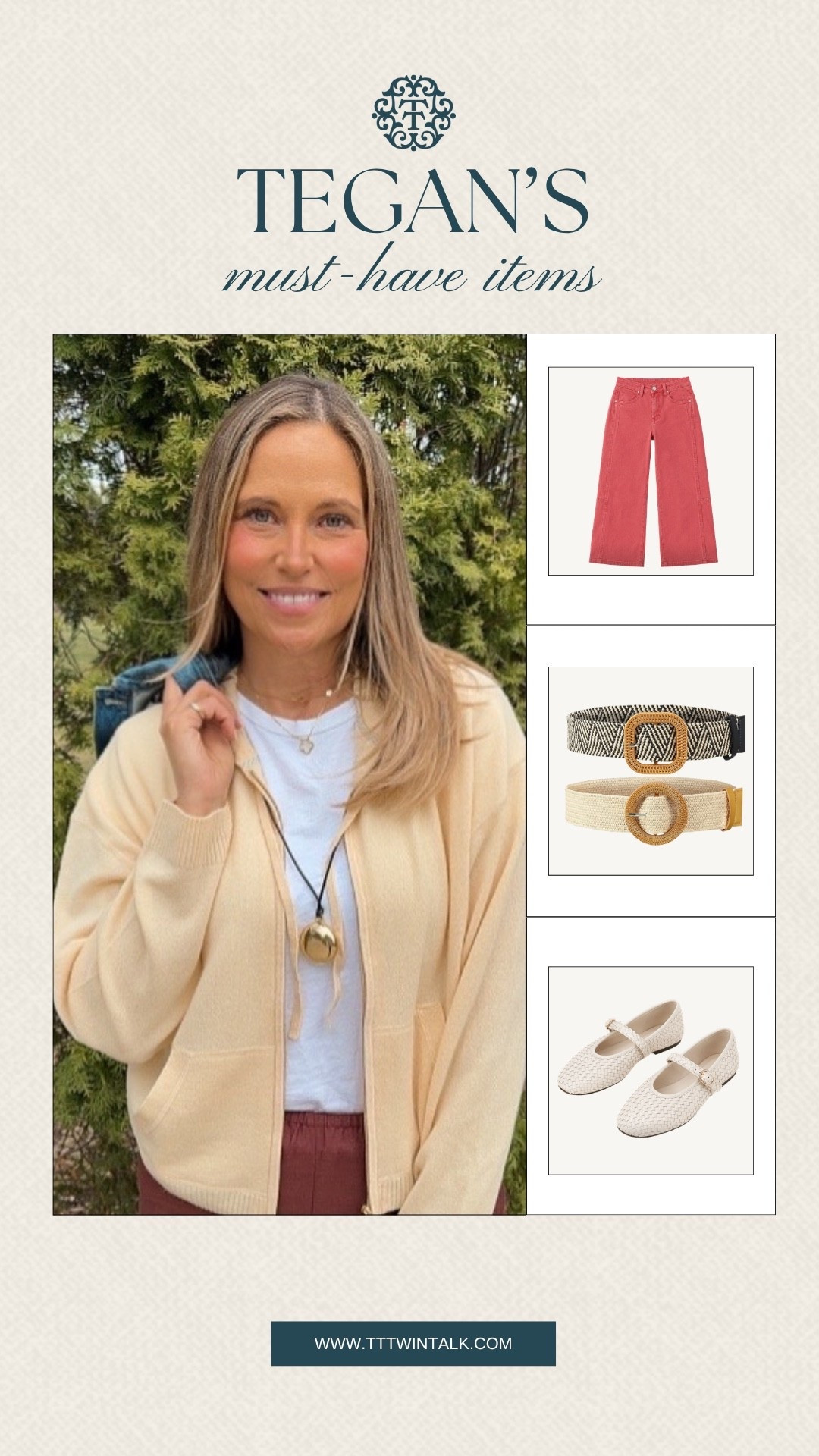 These are the pieces Tegan keeps reaching for when she wants something easy but still put together. The colored denim, woven belts, and flats bring a fun change from the usual basics without feeling hard to style. Everything here works for everyday plans, weekend errands, and anything in between.

#LTKSeasonal #LTKOver40 #LTKMidsize
