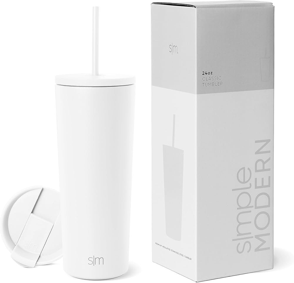 Simple Modern Insulated Tumbler with Lid and Straw | Iced Coffee Cup Reusable Stainless Steel Wat... | Amazon (US)