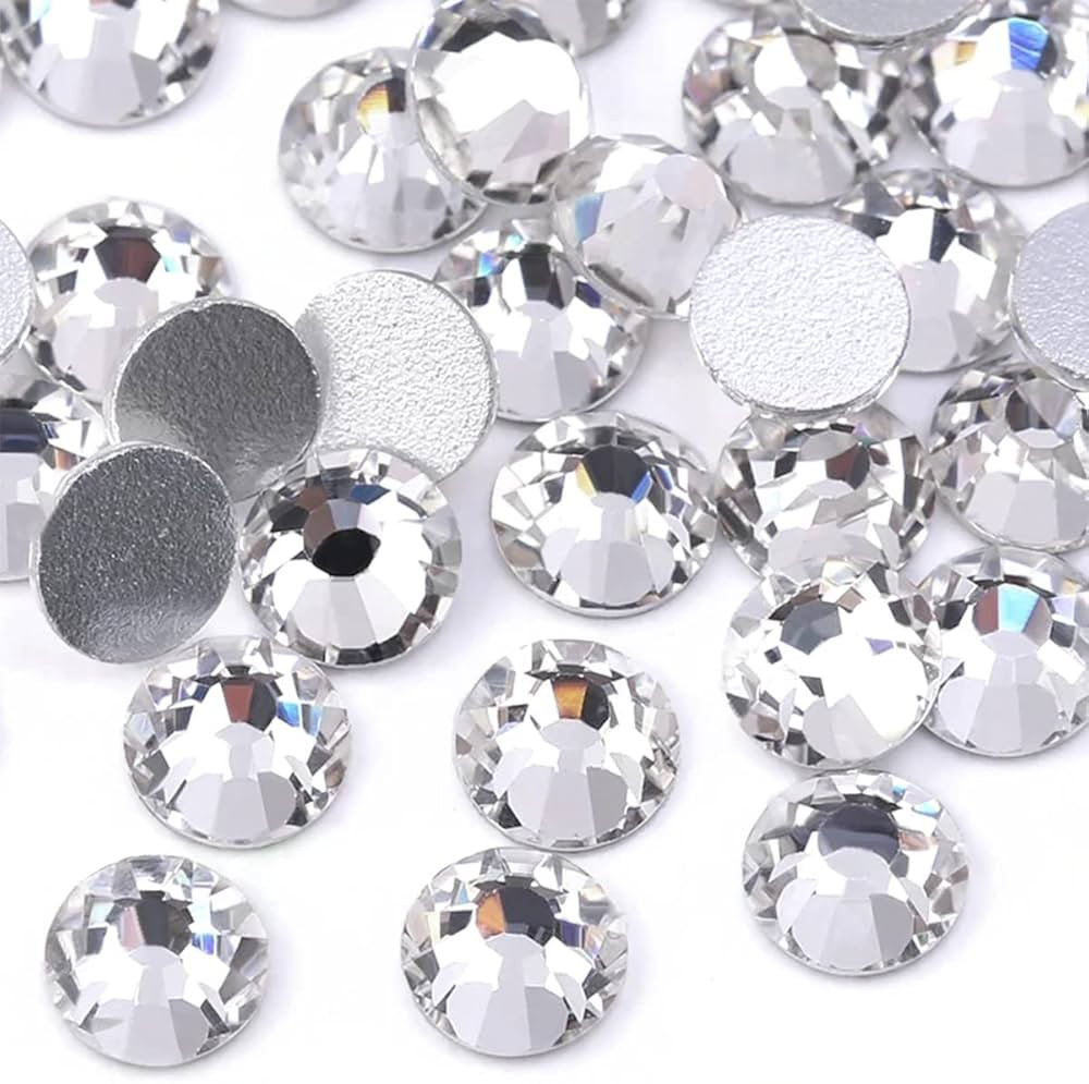 400pcs SS30 Crystal White Nail Flatback Rhinestones Bulk Nail Art 6.1mm Round Glass Gems Beads St... | Amazon (US)