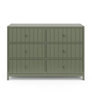 Teddi Olive 6-Drawer 51.37 in. Wide Dresser | The Home Depot
