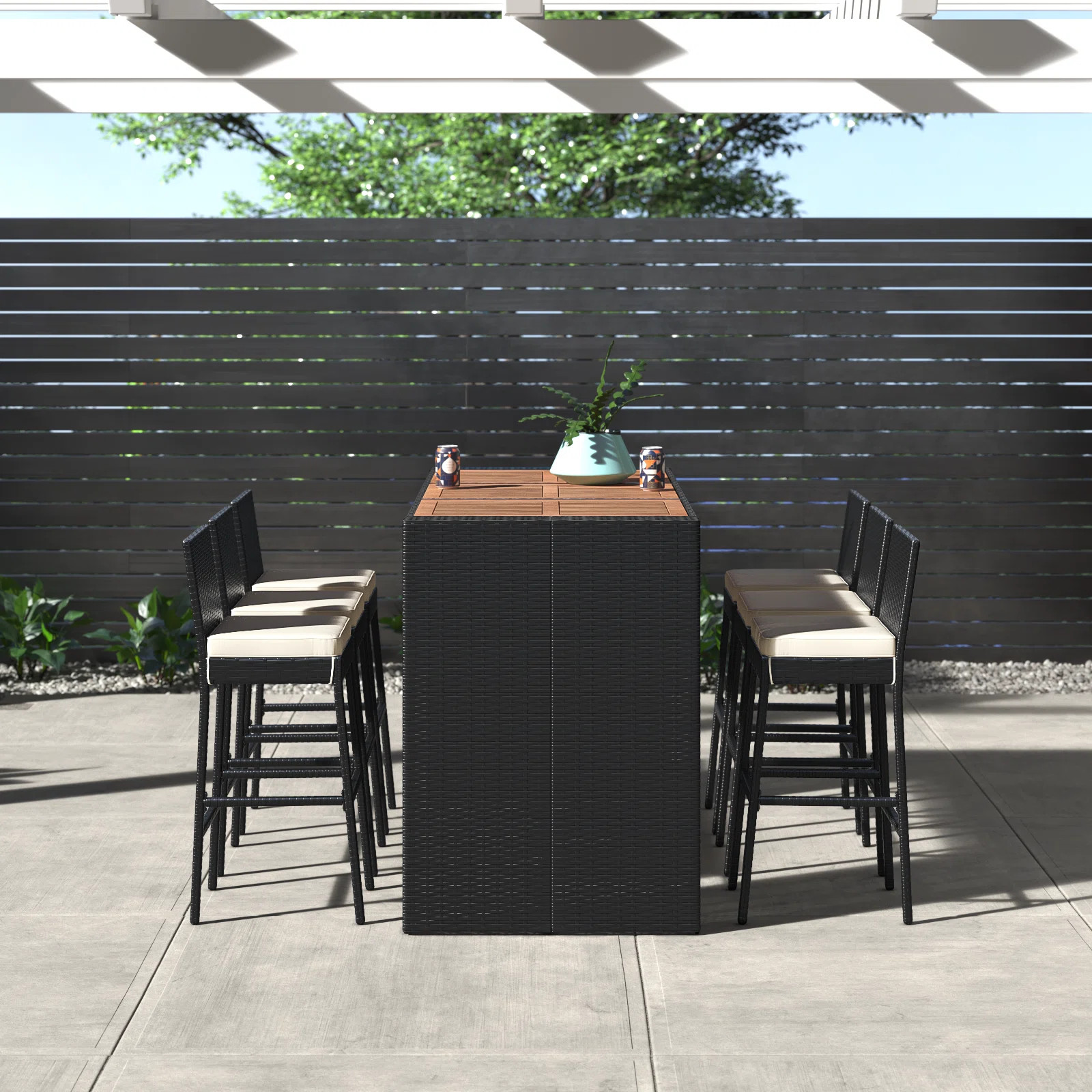 Wade Logan® Arayla 6 - Person Rectangular Outdoor Dining Set with Cushions & Reviews | Wayfair | Wayfair North America