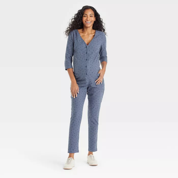 The Nines by HATCH™ 3/4 Sleeve Button-Front Maternity Jumpsuit | Target