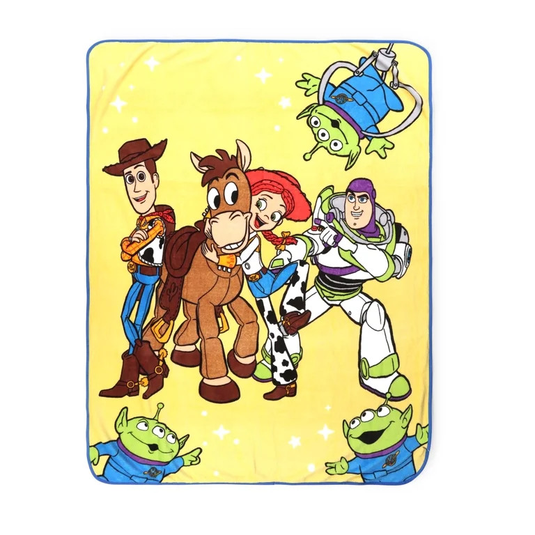 Toy Story Space Kids Throw Blanket, Soft Coral Fleece, Yellow, Disney, 46" x 60" - Walmart.com | Walmart (US)