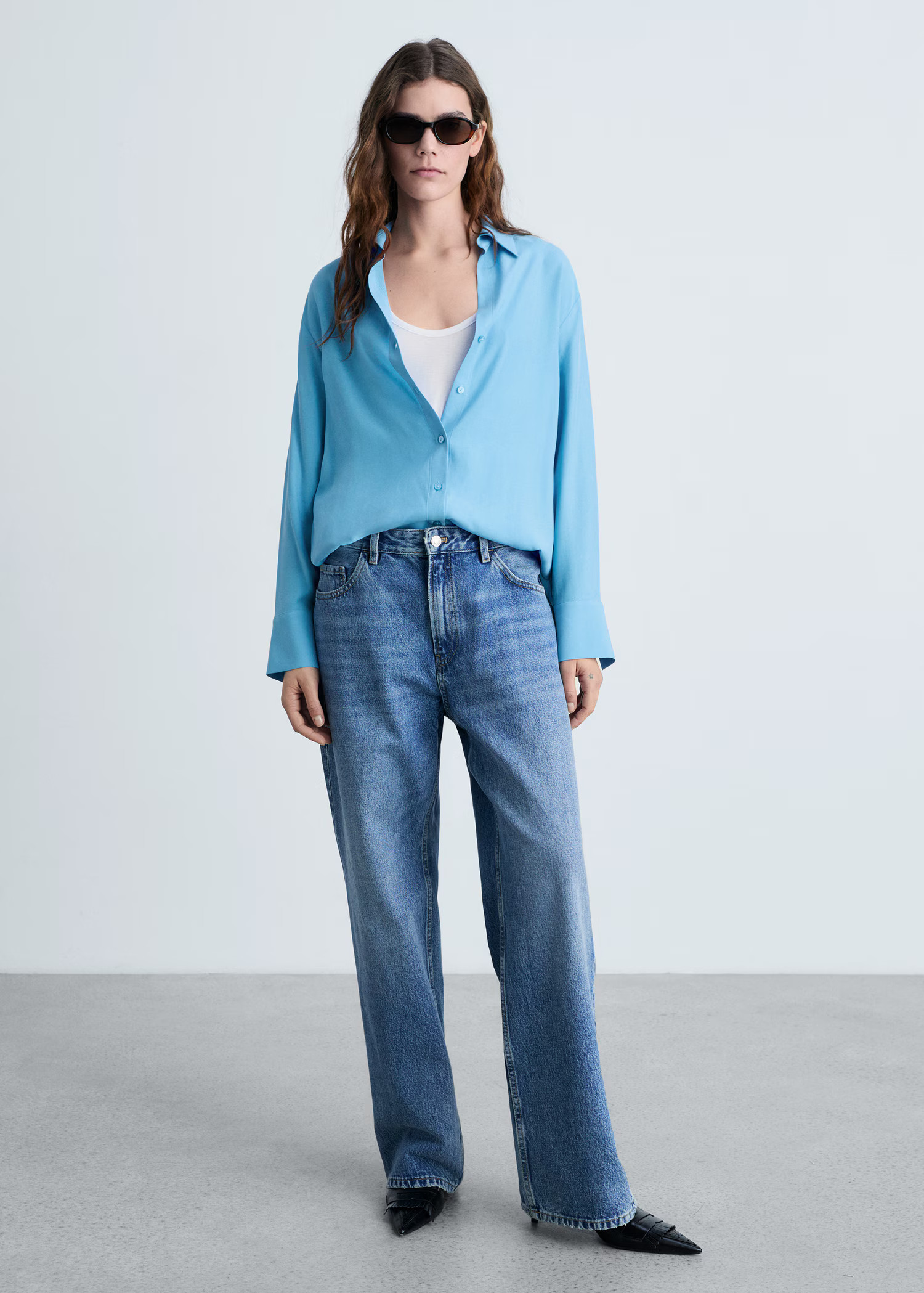 Lyocell fluid shirt - Women | MANGO United Kingdom | MANGO (UK)