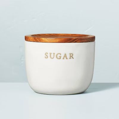 Stoneware Sugar Cellar with Wood Lid - Hearth &#38; Hand&#8482; with Magnolia | Target