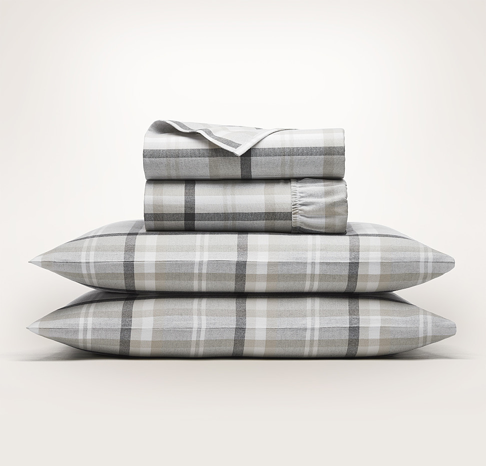 Flannel Heathered Plaid Sheet Set | Boll & Branch