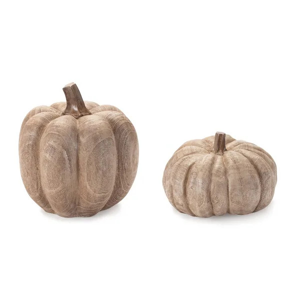Wood Grain Design Pumpkin Décor (Set of 2) - Bed Bath & Beyond - 42887461 | Bed Bath & Beyond