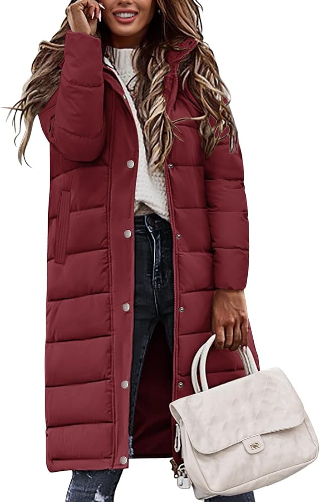 Winter Coats for Women-Puffer Jacket Hooded Warm Winter Long Coat Thickened Down Alternative Jack... | Amazon (US)