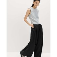 M&S Pleat Front Palazzo Trousers Black | Marks & Spencer (UK)