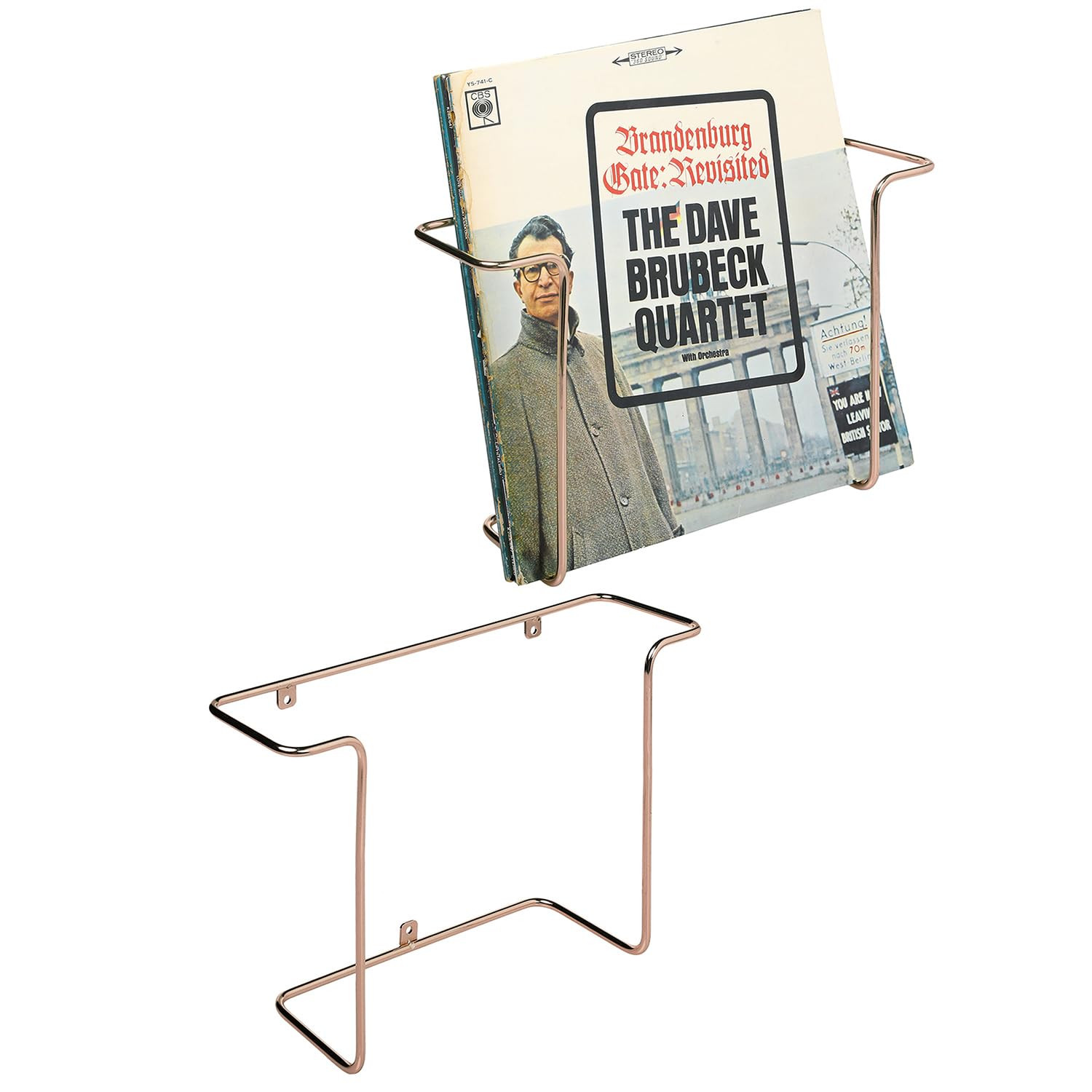 MyGift Modern Metal Wire Wall Mounted Vinyl Records Storage Racks, Hanging LP Record Holders, Flo... | Amazon (US)