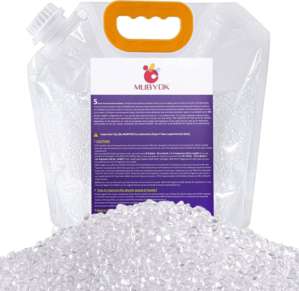 MUBYOK 3lb Premium Unscented Aroma Beads for DIY Car Freshies Bulk Supplies,Fragrance-Free EVA Be... | Amazon (US)