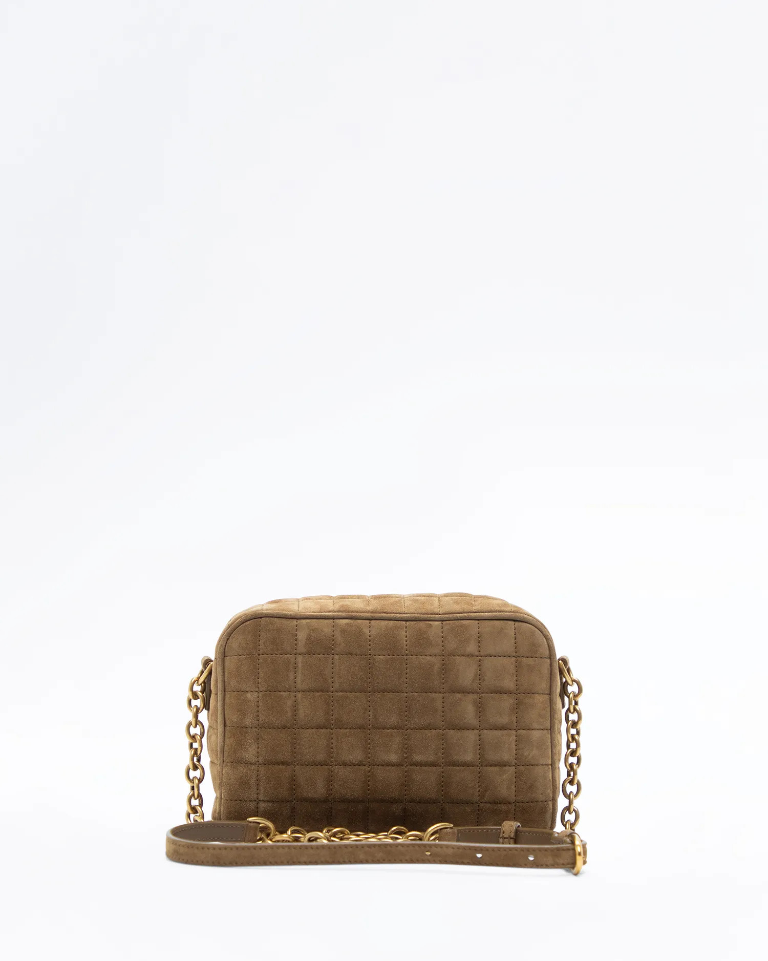 Suede Cassandre Carré Matelasse Mini Camera Bag | Vivrelle