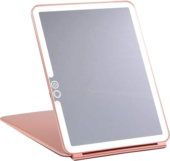 LUNA London Eclipse LED Lighted Travel Vanity Makeup Mirror | 3 Colour Light, Compact, Portable, ... | Amazon (US)