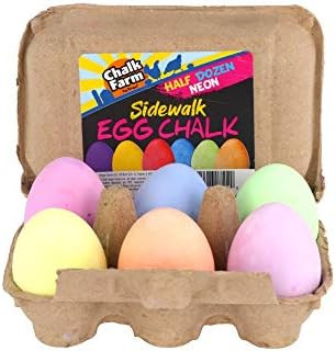 Regal Games Sidewalk Neon Egg Chalk, 6 Count Chalk, Assorted Colors, Non-Toxic, Washable, Art Set | Amazon (US)