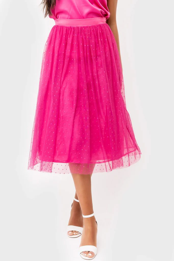 Party Tulle Mesh Midi Skirt | Gibson