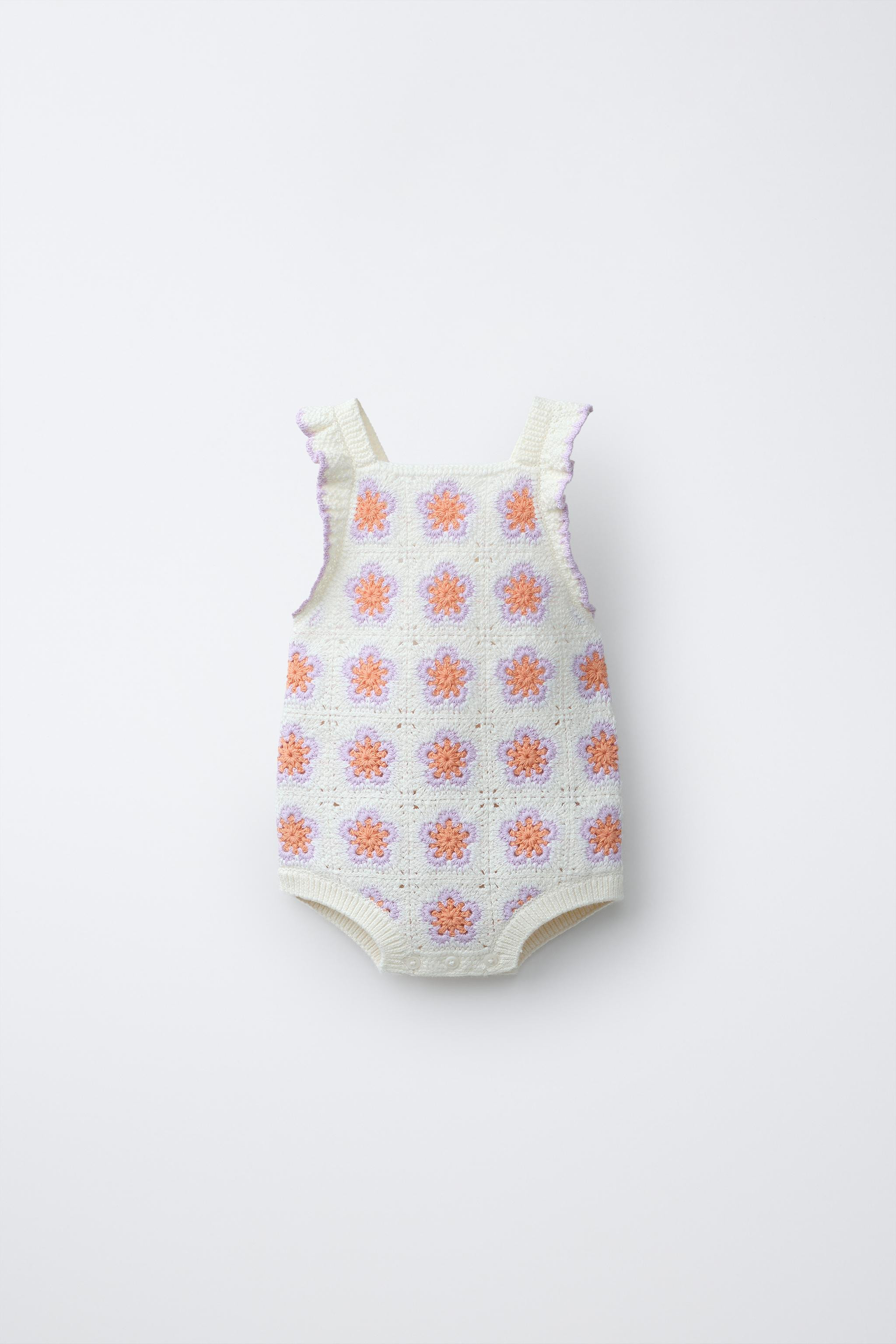 CROCHETED FLOWER KNIT ROMPER | Zara US