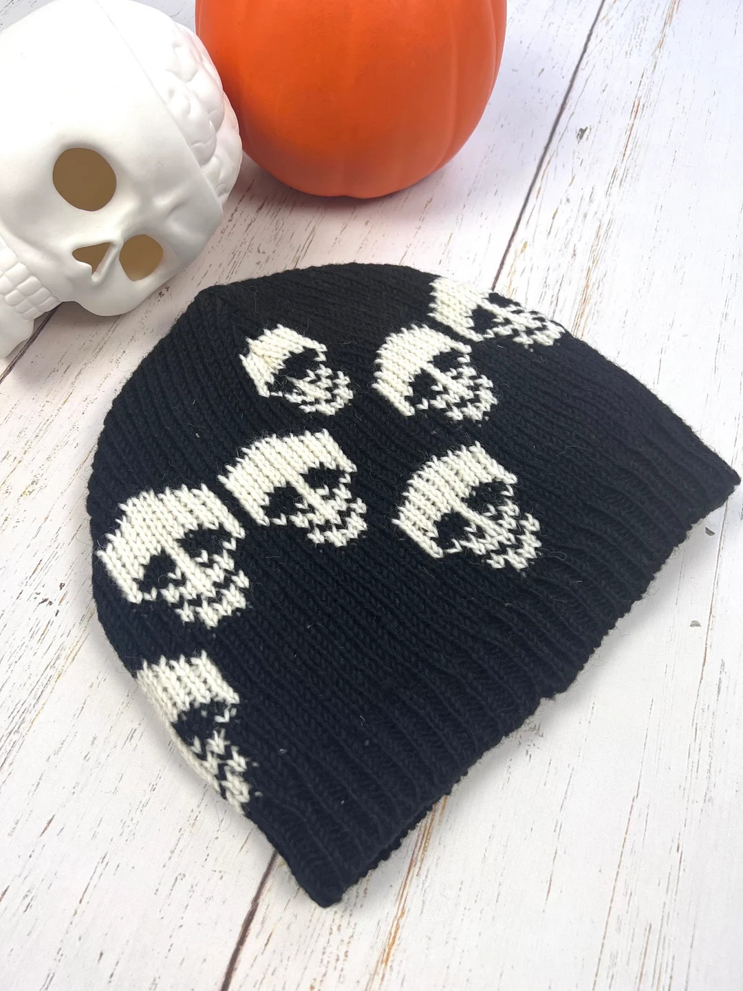 Handmade Skull Wool Cap Grunge Beanie Winter Hatskull Knit - Etsy | Etsy (US)