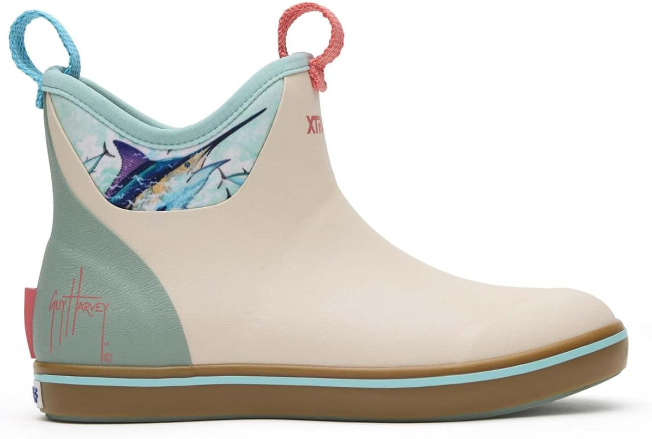 Xtratuf Women's Ankle Deck Boot Guy Harvey, Bone White Marlin, Size 6(M) | Amazon (US)