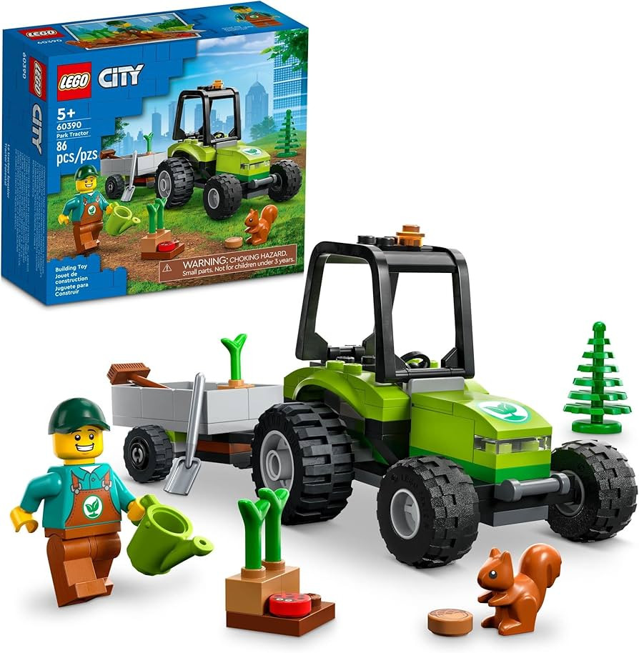 LEGO City Park Tractor 60390, Toy with Trailer for Kids Ages 5 Plus, Farm Vehicle Construction Se... | Amazon (US)