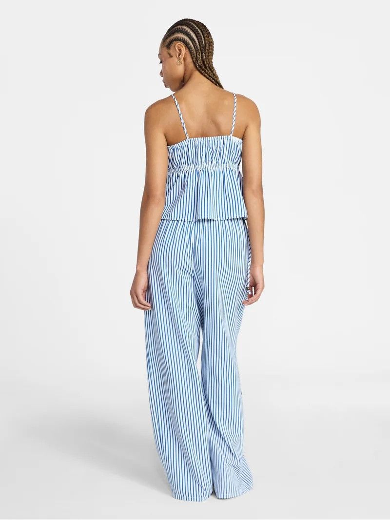 No Boundaries Seersucker Double Tie Cami Top and Pants Set, 2-Piece, Women's XXS-XXL | Walmart (US)