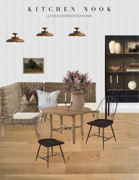 Kitchen nook inspiration

Styled these Windsor back dining chairs with my favorite display hutch!

Amber interiors
McGee 
Kitchen mood board
Kitchen eat-in 
Corner bench 

#LTKhome #LTKsalealert #LTKstyletip