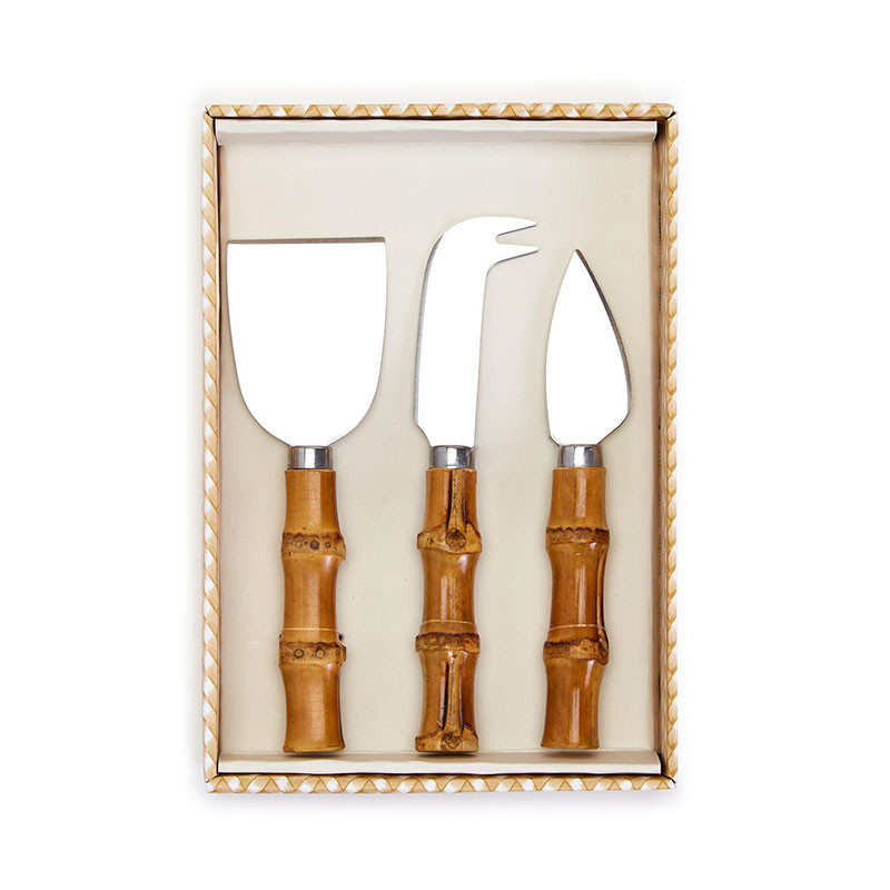 Natural Bamboo Cheese Knives Set of 3 - Natural, OS | The Company Store