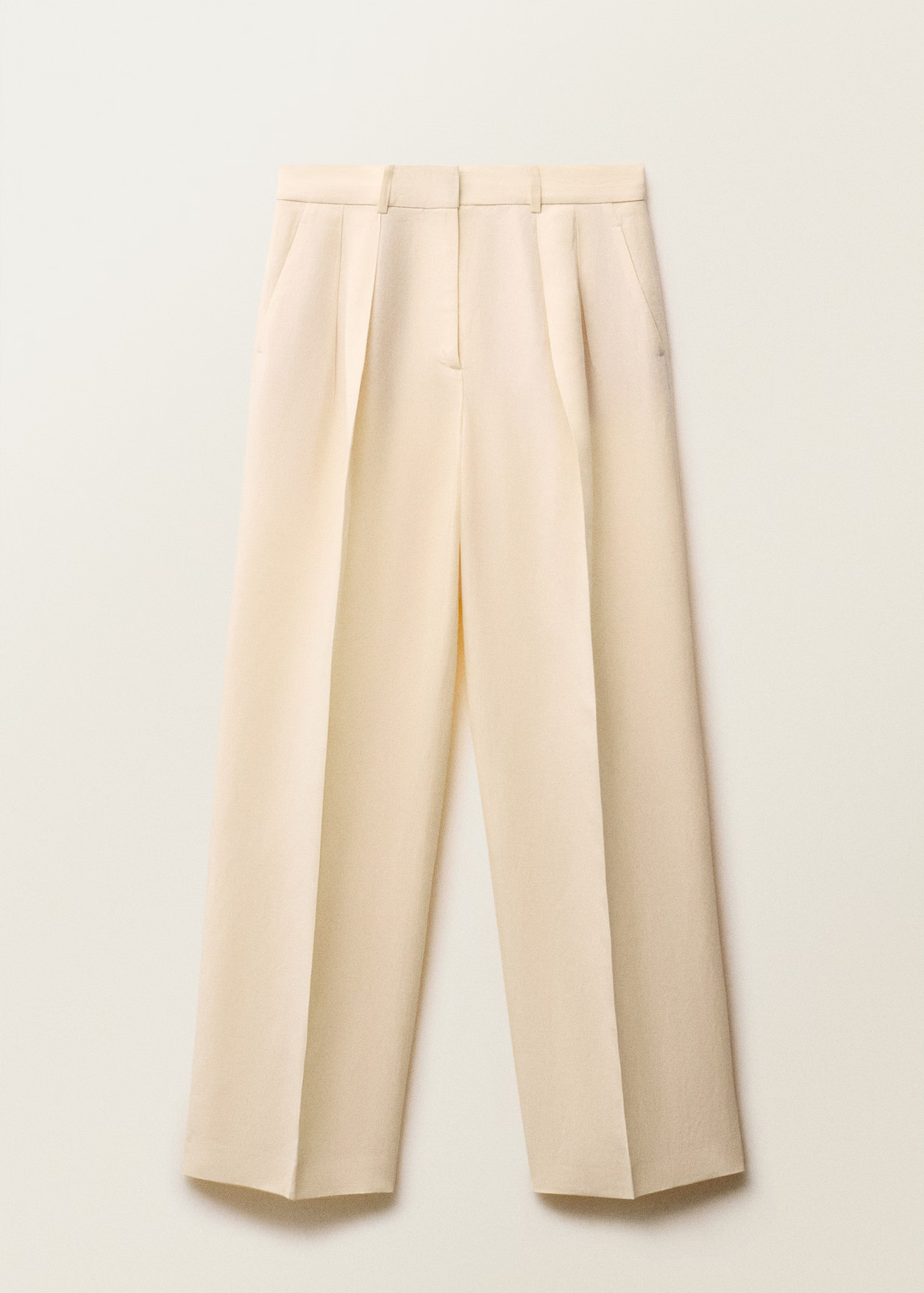 Straight-fit linen-blend suit trousers - Women | MANGO USA | Mango (US/MX/AU)