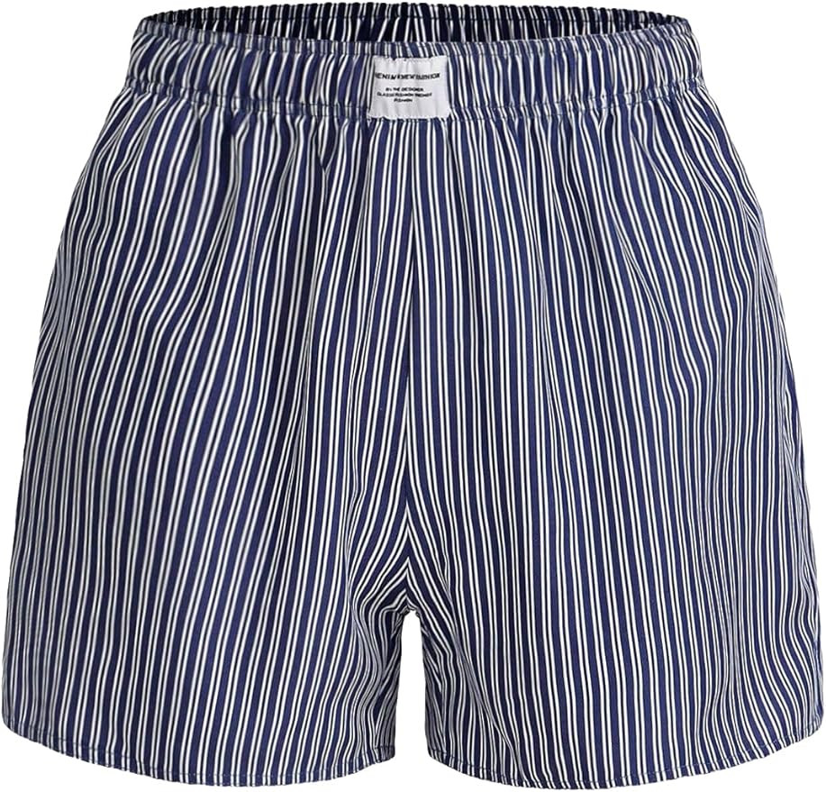 SOLY HUX Women's Striped Shorts Elastic High Waisted Straight Leg Summer Shorts | Amazon (US)