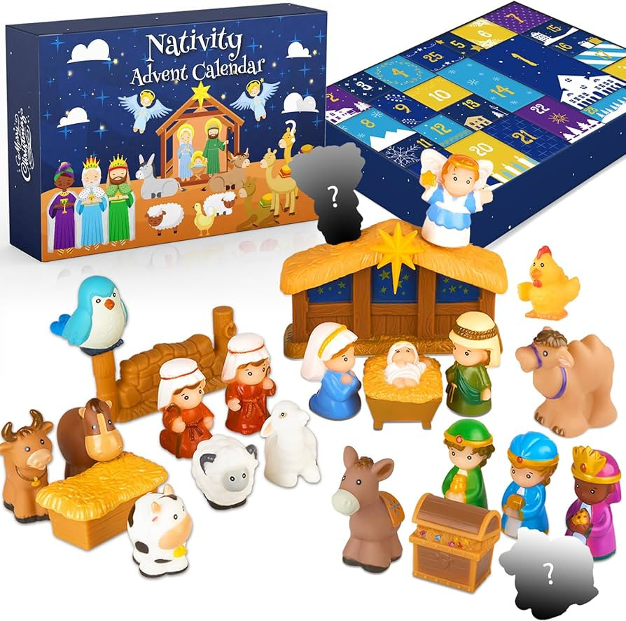 Nativity Advent Calendar 2023 Kids, Christmas Story Nativity Playset Christian Advent Calendar fo... | Amazon (US)