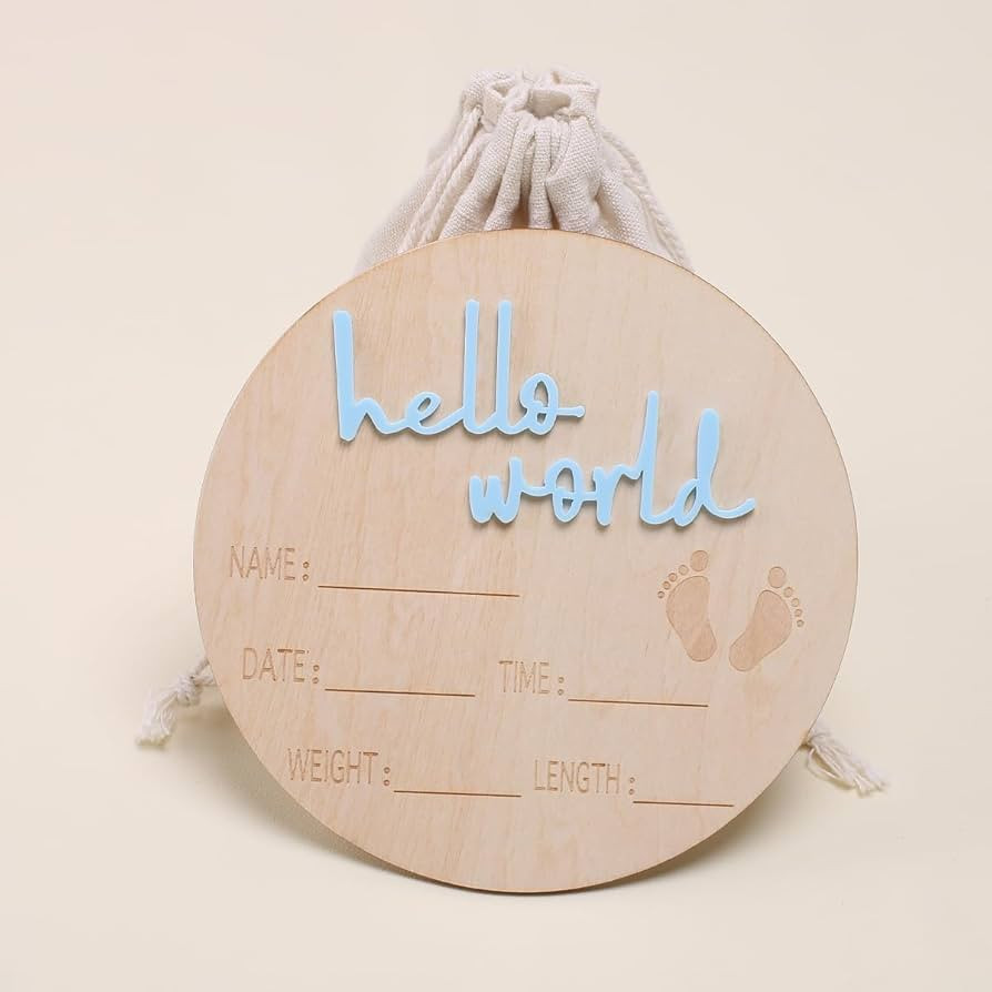 Baby Announcement Signs Baby Milestone Cards Wooden Newborn Photography Props Baby Birth Announce... | Amazon (US)