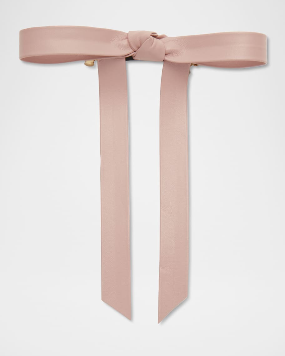 Lele Sadoughi Bardot Faux Leather Bow Barrette | Neiman Marcus