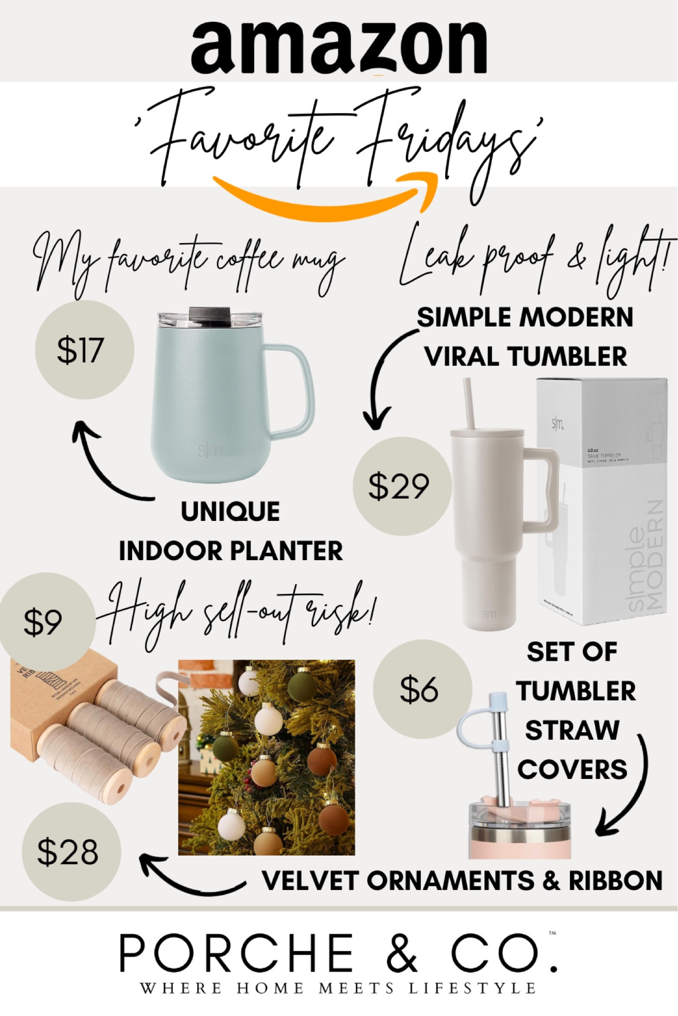 Amazon Favorite Friday affordable Amazon steals- Simple Modern coffee mug with handle and tumbler (better than Stanley!) , straw cover and velvet Christmas ornaments and ribbon 🙌🏻 #amazon #ornaments #christmas #coffee

#LTKHolidaySale #LTKGiftGuide #LTKxPrime
