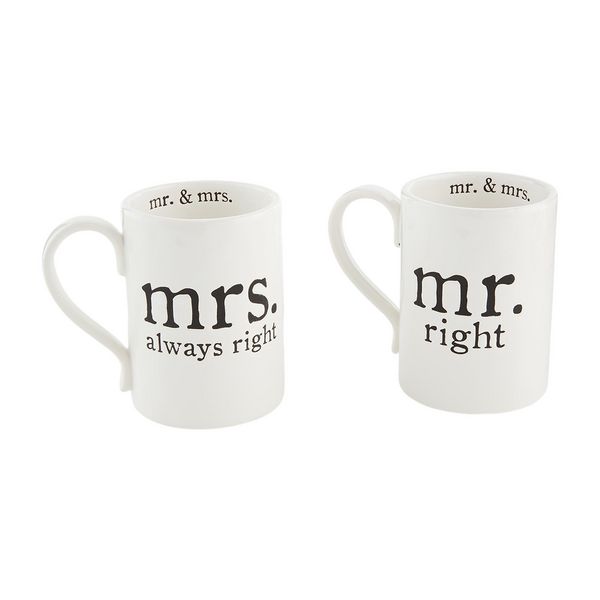 Mr. & mrs. coffee mug set | Mud Pie (US)