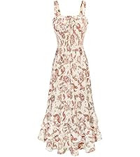 GRACE KARIN Women's 2026 Summer Floral Boho Dress Square Neck Strapped Swing A Line Sundress Beac... | Amazon (US)