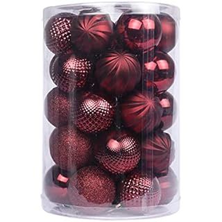 Amazon.com: KI Store Burgundy Christmas Balls 20pcs 3.15-Inch Christmas Tree Decoration Ornaments... | Amazon (US)