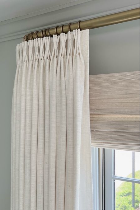 Curtain details:
Liz polyester linen
Ivory white
Triple pleated header
Room darkening liner
memory training
My curtain measurements 96”L x 75”W

Roman Shade:
Marble white
Outside mount
Room darkening liner

Use code: MICHELLE10 for 10% off!

Curtains, window treatments, home decor, drapery, pinch pleat curtains, pinch pleat drapery, Amazon curtains, window coverings

#LTKhome #LTKsalealert #LTKSeasonal