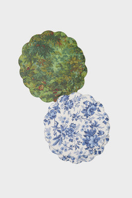 Delft Bloom and Forest Toile Reversible Wipeable Placemats Set of 4 | Tuckernuck (US)