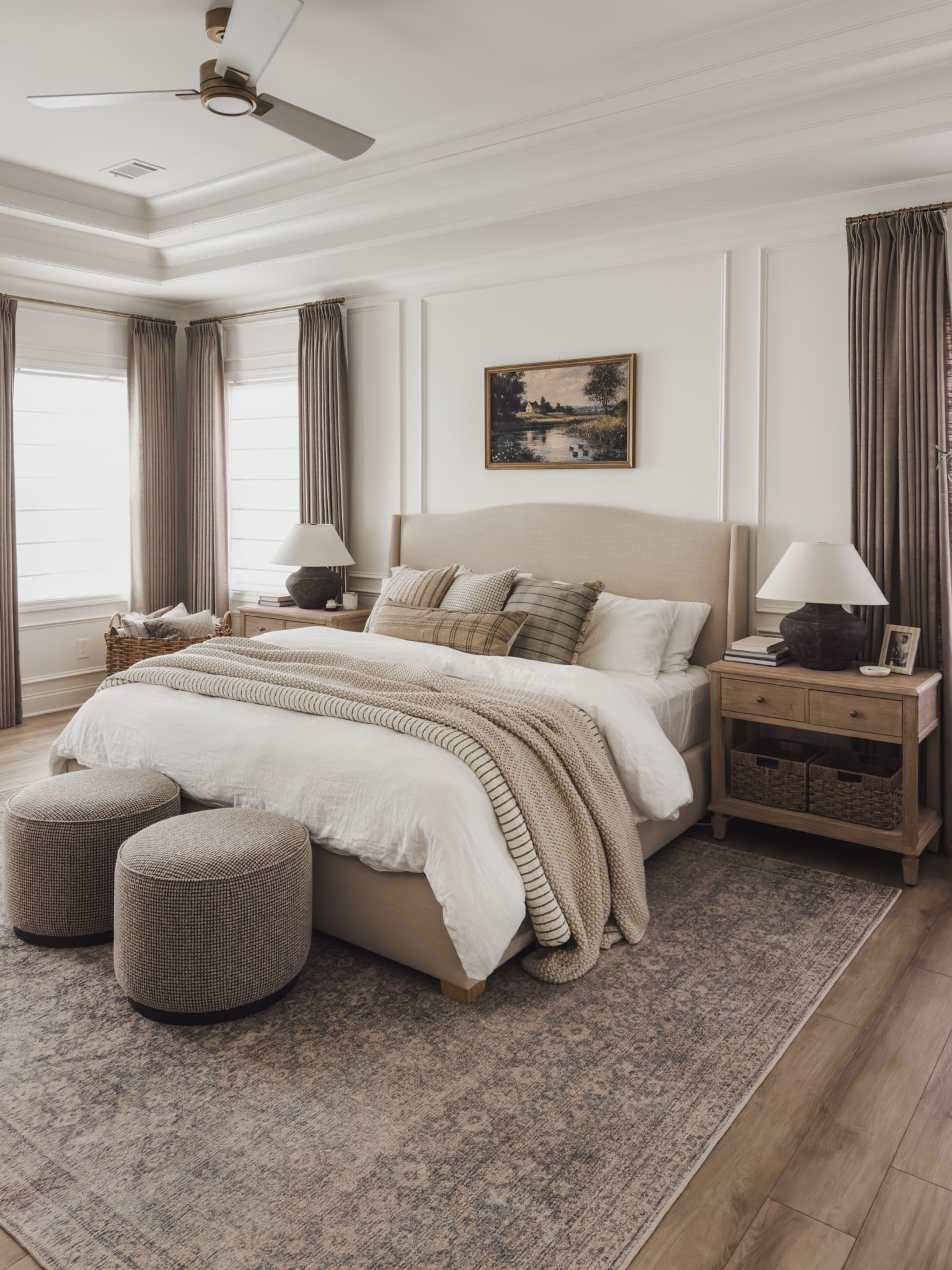 Sharing all of my quality primary bedroom favorites while rounding up all of my favorite look for less finds! While valuing the quality of an investment find, I love finding all of the greatest alternatives to achieve a classic, collected style.

Home finds, neutral home inspo, spring refresh, primary bedroom favorites, neutral wood tones, upholstered bed frame, collected style, moody table lamp, nightstand details, vintage style area rug, cozy throw pillow, pinch pleat curtain, Wayfair, Galey Alix, Loloi, Quince, TwoPages, Pottery Barn style, shop the look!

#LTKSeasonal #LTKHome