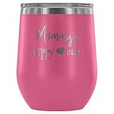 Mommys Sippy Cup - Funny Adult Wine Tumbler - Mom Wine Cups with Lids - Mommy Mug Glasses to Go - Va | Amazon (US)