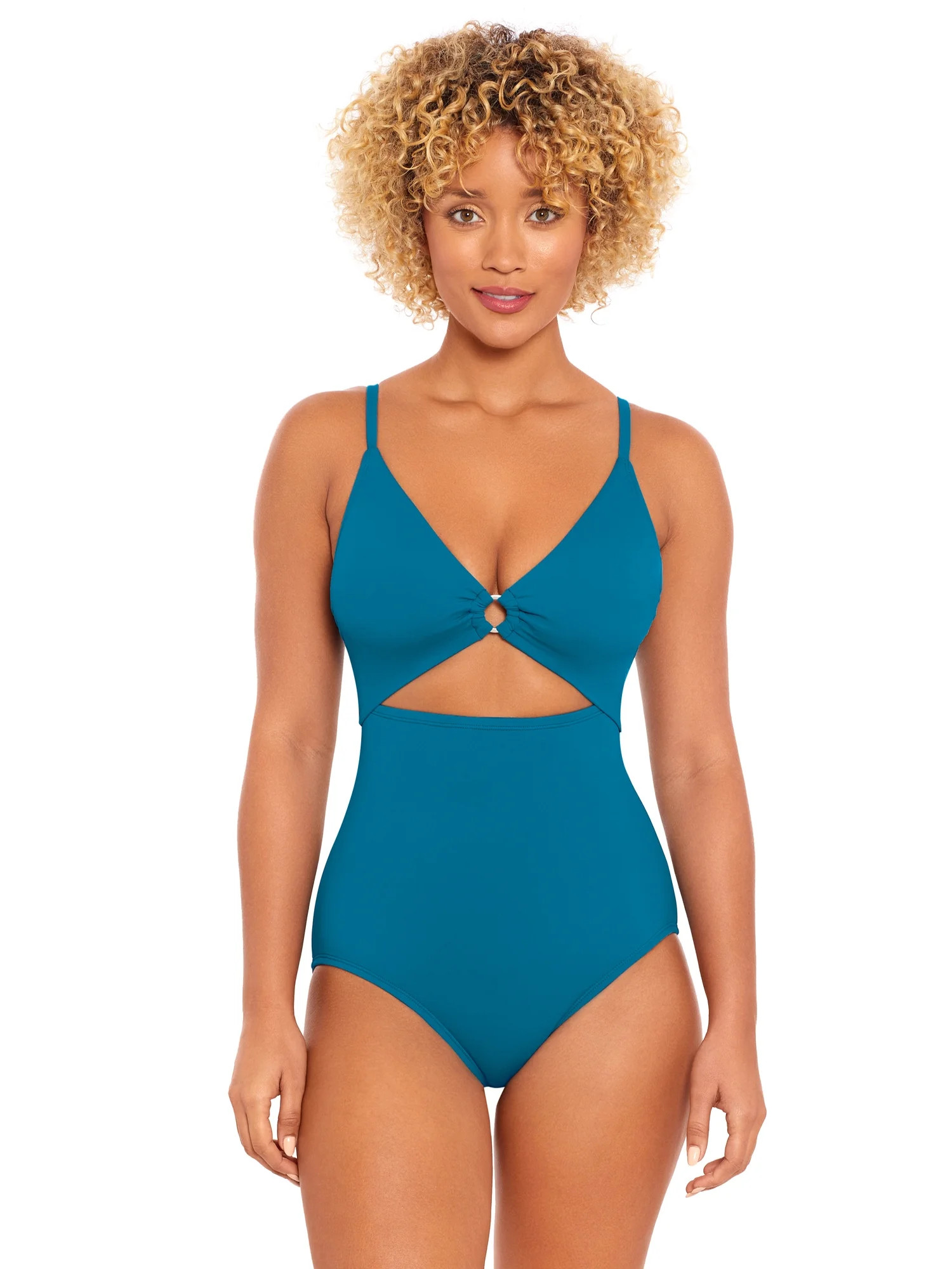 Time and Tru Women's and Plus O Ring One Piece Swimsuit, Sizes S-3X | Walmart (US)