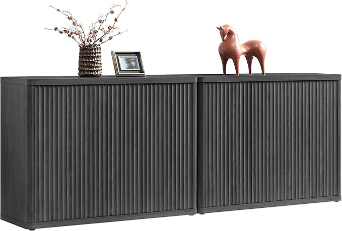 SICOTAS Buffet Cabinet with Storage Accent Sideboard with 6 Doors Modern 93.2" Credenza Fluted Bu... | Amazon (US)