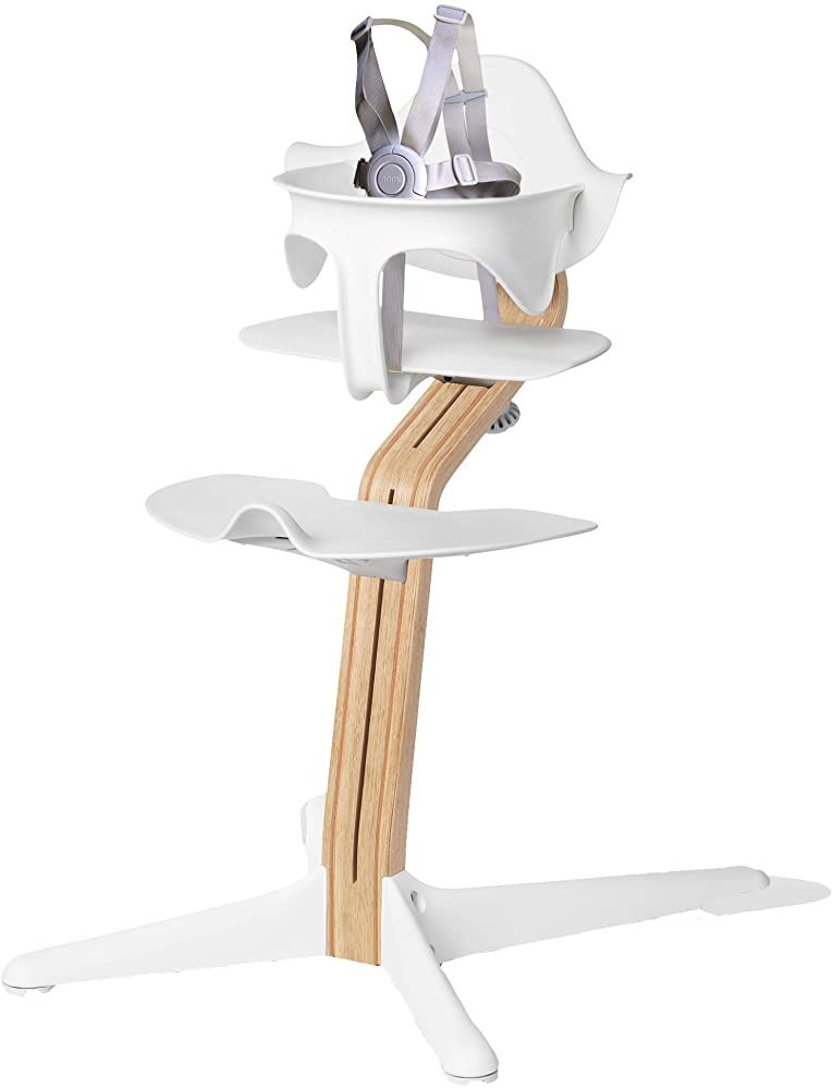 Nomi High Chair, White - White Oak Wood, Modern Scandinavian Design with a Strong Wooden Stem, Ba... | Amazon (US)