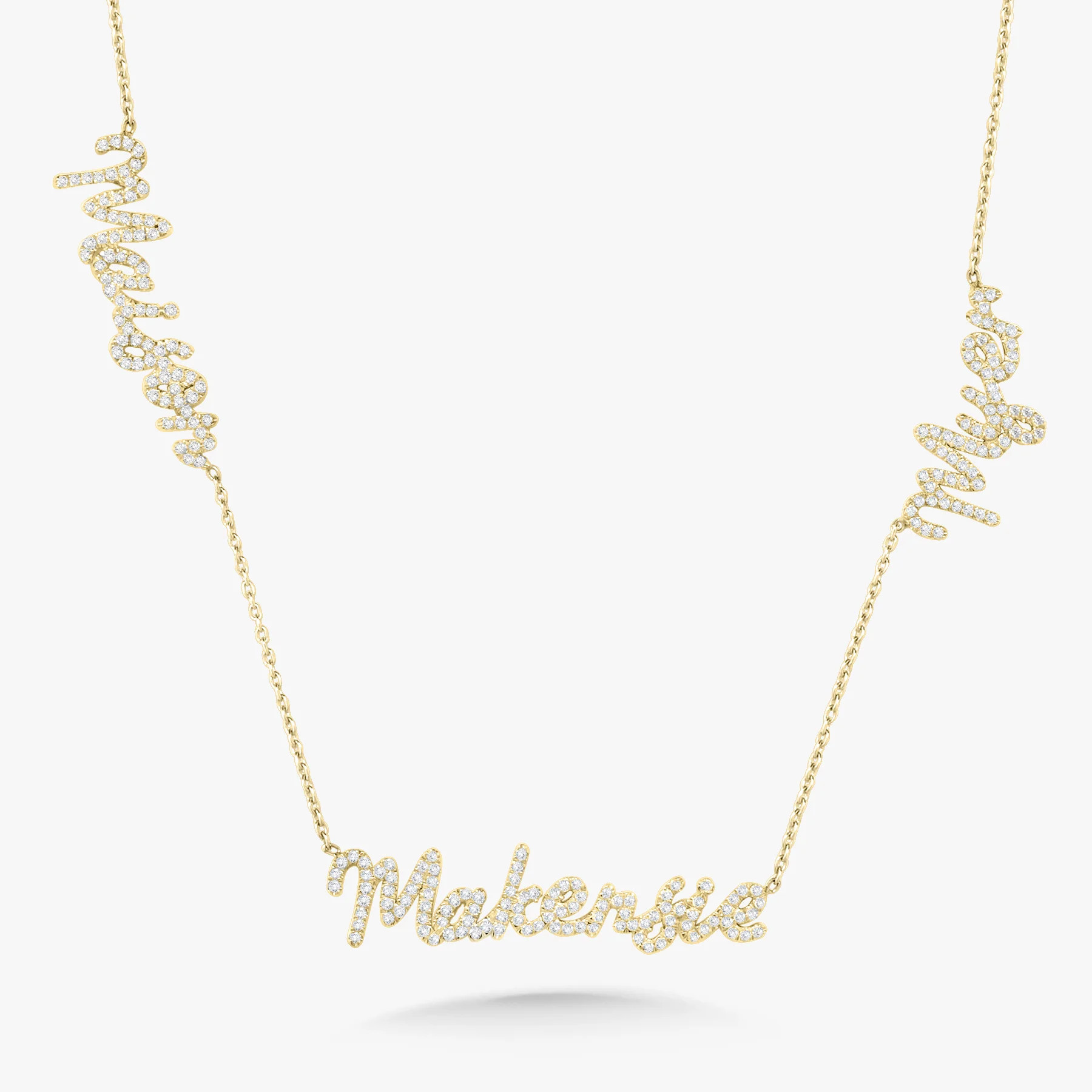 Custom Multiple Diamond Name Necklace | RW Fine Jewelry