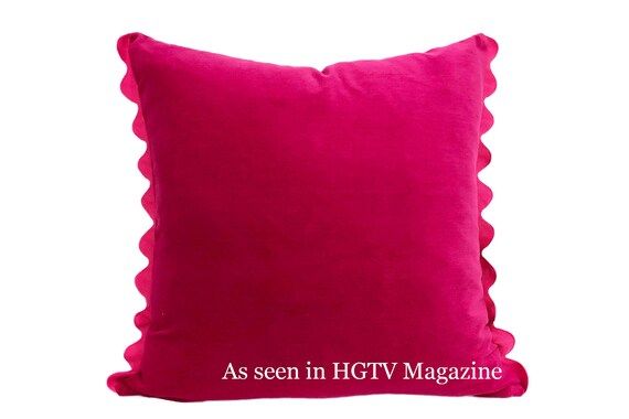Fuchsia Pink Velvet Pillow Cover with Ric Rac Trim | Etsy | Etsy (US)