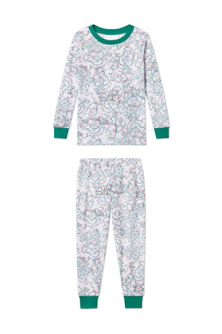 Kids Long-Long Set in Tangled Lights | Lake Pajamas