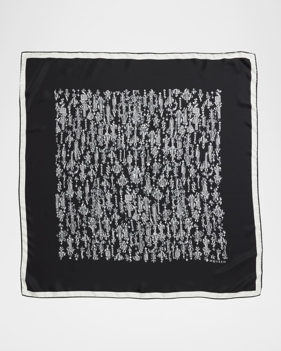 McQueen Crystal Mirror Silk Foulard | Neiman Marcus