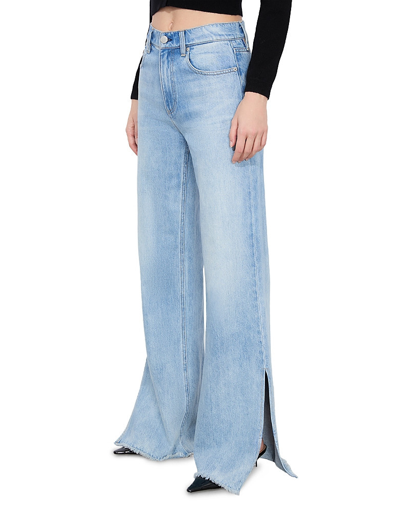 Alice and Oliva Weezy High Rise Straight Jeans in Gemma Light Blue | Bloomingdale's (US)